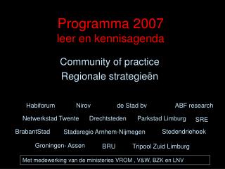 Programma 2007 leer en kennisagenda