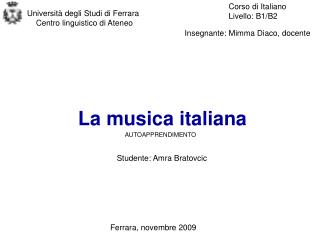 La musica italiana