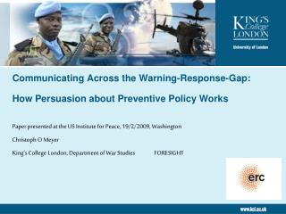 Communicating Across the Warning-Response-Gap: How Persuasion about Preventive Policy Works