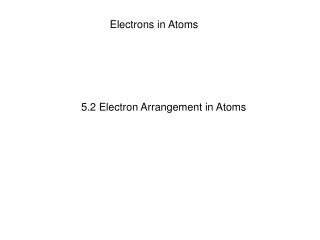 Electrons in Atoms