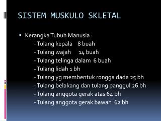 SISTEM MUSKULO SKLETAL