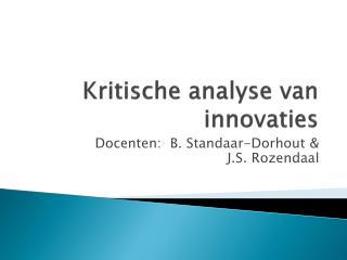 Kritische analyse van innovaties
