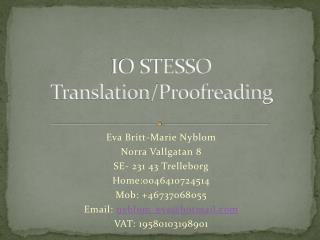 IO STESSO Translation / Proofreading