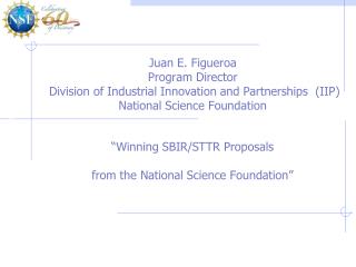 “Winning SBIR/STTR Proposals from the National Science Foundation”