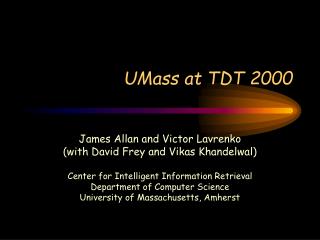 UMass at TDT 2000