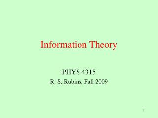 Information Theory