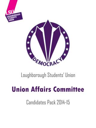 Loughborough Students’ Union Candidates Pack 2014-15