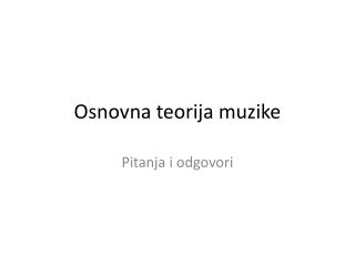 Osnovna teorija muzike
