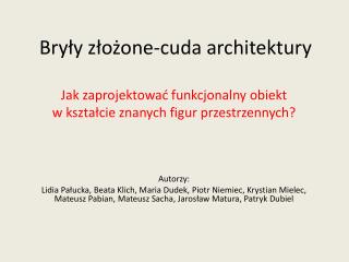 Bryły złożone-cuda architektury