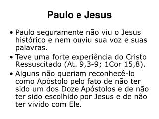 Paulo e Jesus