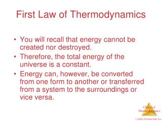 First Law of Thermodynamics