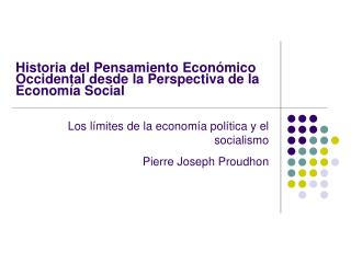 Historia del Pensamiento Económico Occidental desde la Perspectiva de la Economía Social