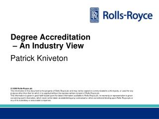 Degree Accreditation – An Industry View