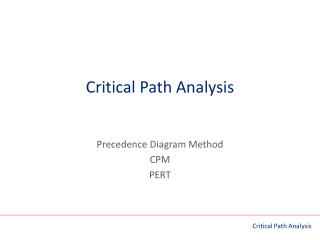 Critical Path Analysis