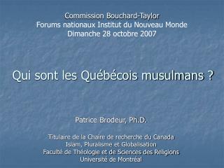 Qui sont les Québécois musulmans ?