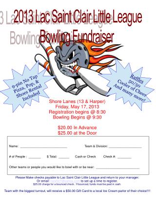 2013 Lac Saint Clair Little League Bowling Fundraiser