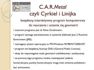 C.A.R. Metal czyli Cyrkiel i Linijka