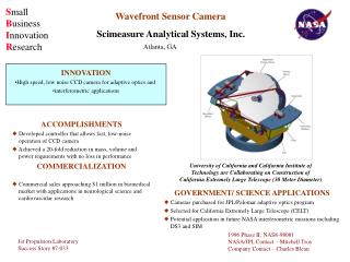 Wavefront Sensor Camera