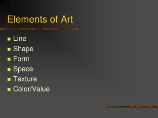 Elements of Art