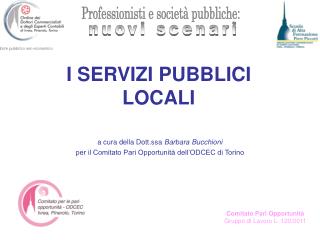 I SERVIZI PUBBLICI LOCALI