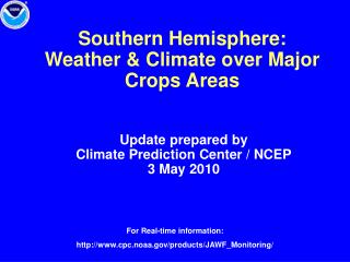 Southern Hemisphere: Weather &amp; Climate over Major Crops Areas