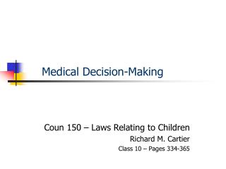 Medical Decision-Making