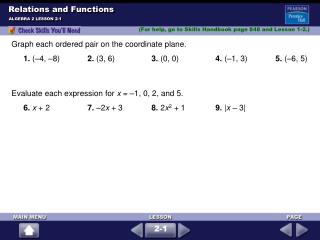 Relations and Functions