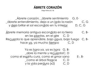 ÁBRETE CORAZÓN Diego Palma [G / 8]