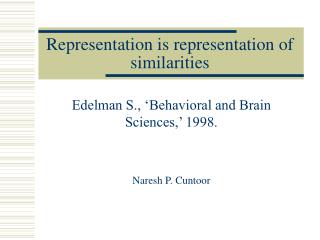 Representation is representation of similarities