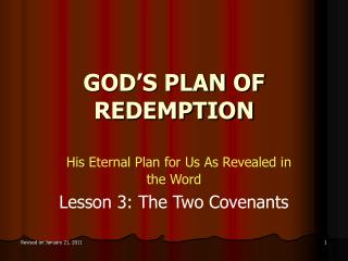 GOD’S PLAN OF REDEMPTION