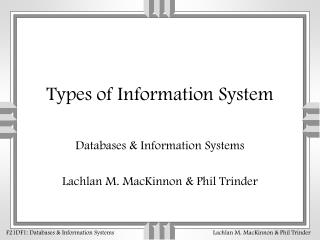 Types of Information System