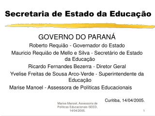 Secretaria de Estado da Educação