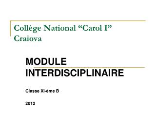 Collège National “Carol I” Craiova