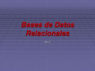 Bases de Datos Relacionales