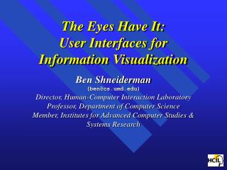 Human-Computer Interaction Laboratory Interdisciplinary research community