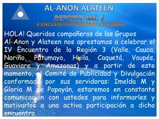 AL-ANON ALATEEN REPORTE NO. 1