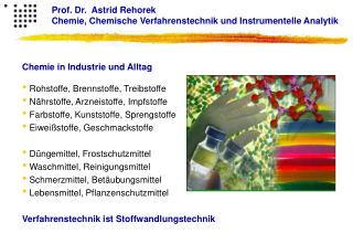 Chemie in Industrie und Alltag Rohstoffe, Brennstoffe, Treibstoffe