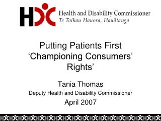 Putting Patients First ‘Championing Consumers’ Rights’