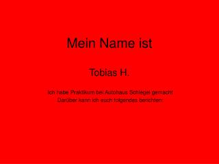 Mein Name ist