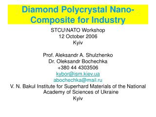 Diamond Polycrystal Nano-Composite for Industry