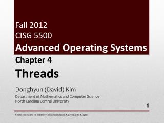 Fall 2012 CISG 5500 Advanced Operating Systems