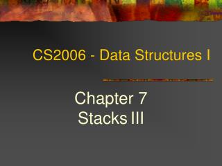 CS2006 - Data Structures I