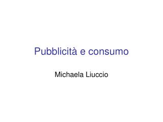 Pubblicità e consumo