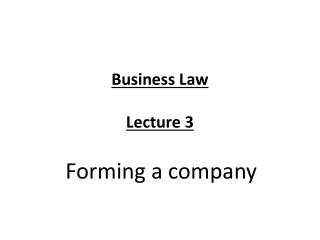 Business Law Lecture 3
