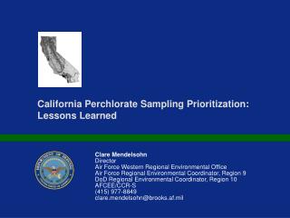 California Perchlorate Sampling Prioritization: Lessons Learned