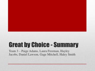 Great by Choice - Summary