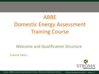 ABBE Domestic Energy Assessment Training Course