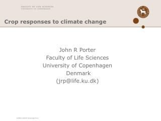 Crop responses to climate change