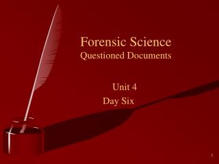 Forensic Science Questioned Documents