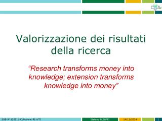 Valorizzazione dei risultati della ricerca